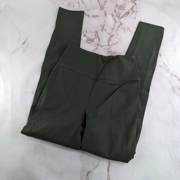 ADAY Leggings Womens Green Brakes On Pant Pull On A Day High Rise Crop Ankle - Picture 2 of 11